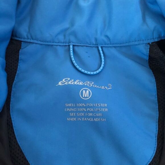 EDDIE BAUER Windbreaker Full Zip Black/Blue Jacket - Picture 2 of 7